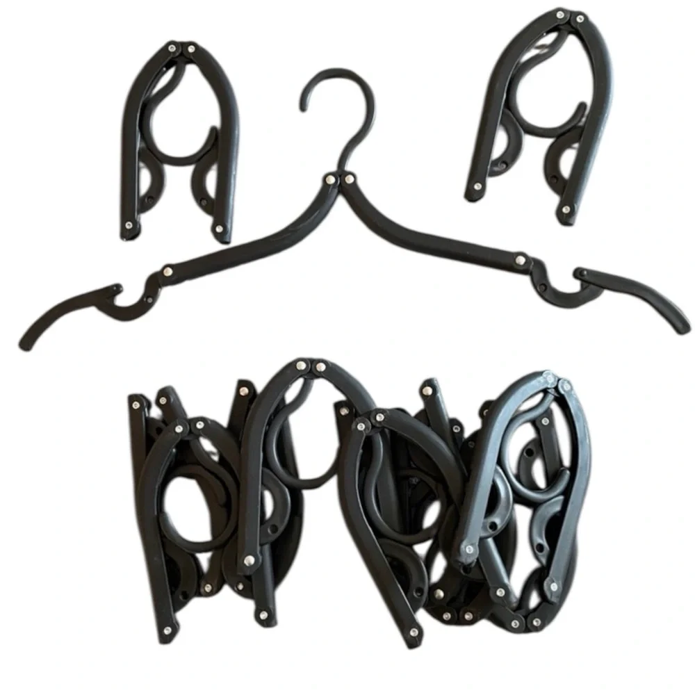 Black Foldable Travel Hangers Set-12 pieces